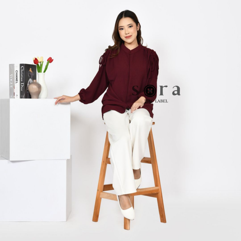 BY SORA -  GINA BLOUSE SERUT BAHAN CRINCLE CRINKLE AIRFLOW READY JUMBO XXL LD 120 / BLOUSE CRINKLE A