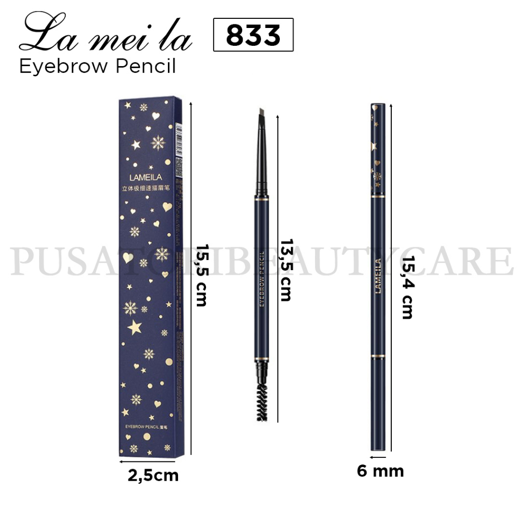 LAMEILA 833 EyebrowPencil Long Lasting Waterproof Pinsil Alis Anti Air