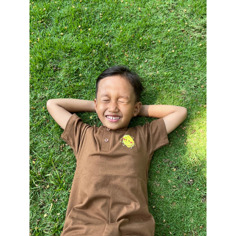 CaisKids Kaos Anak Henley Buah atasan Laki-Laki dan Perempuan polos 0-10 Tahun warna warni bahan combed 30s