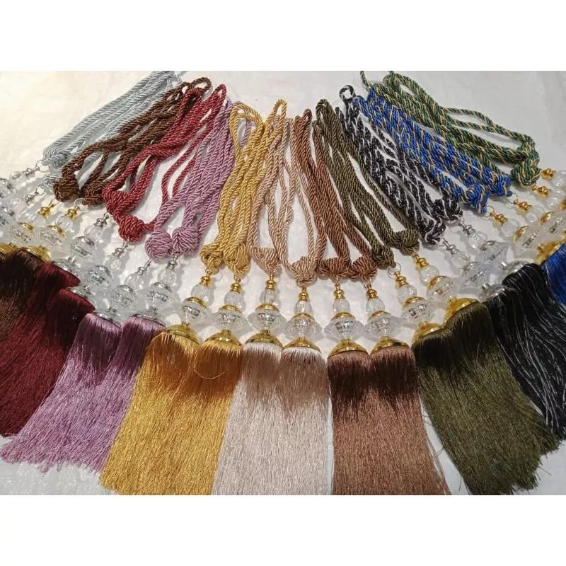 Tali Gorden Mewah kristal Jumbo Abu Coklat Merah Hijau