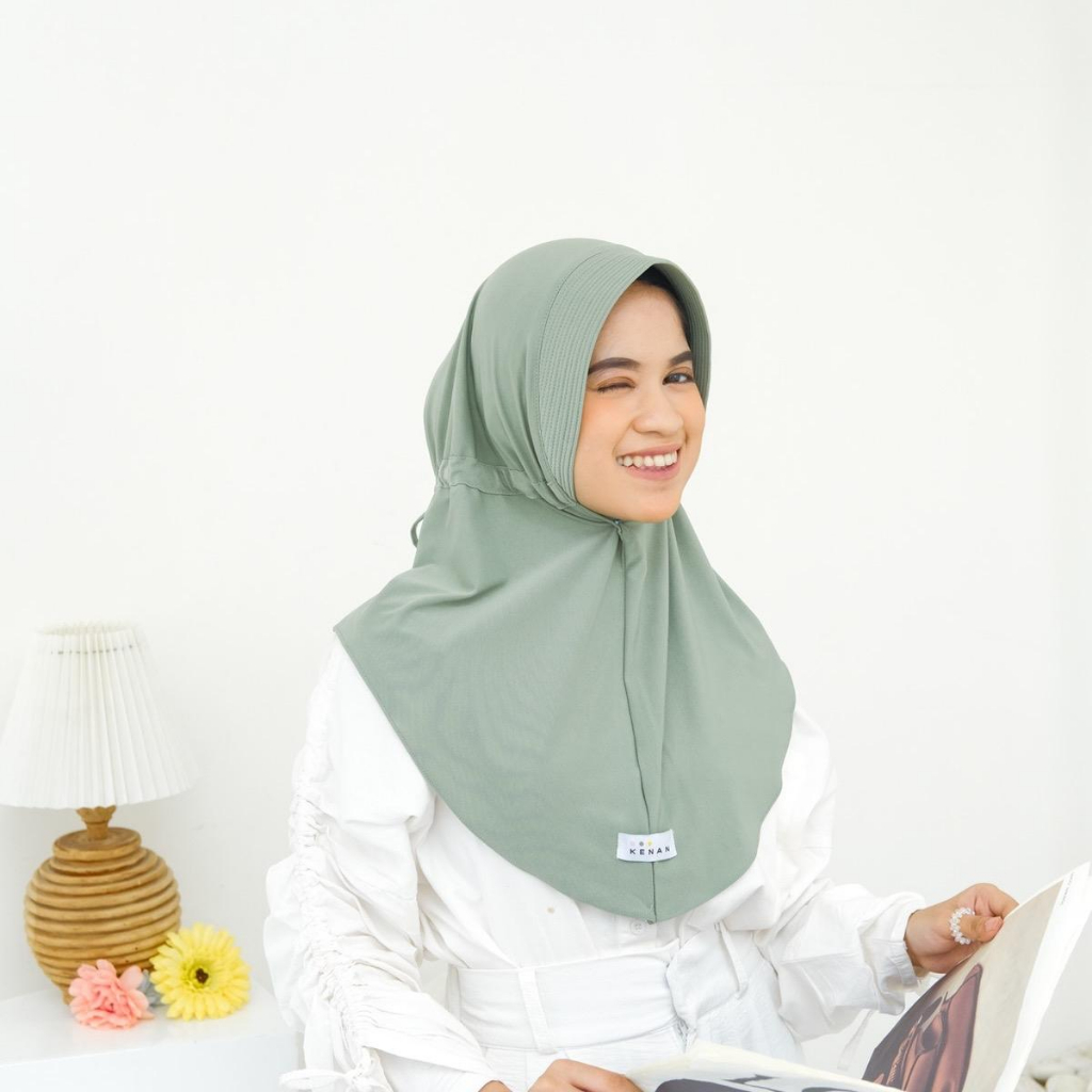 KENAN - HIJAB BERGO HAMIDAH // MANO INSTAN TALI KERUT//BAHAN JERSEY