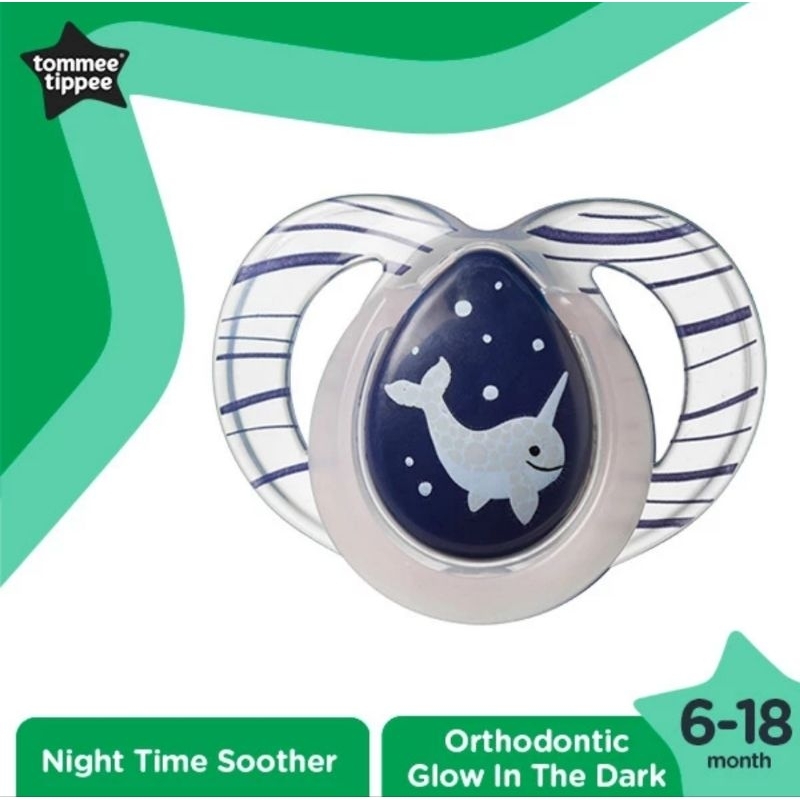 Tommee Tippee Orthodontic Night Time Soother 6-18 Bln - Empeng Dot Bayi