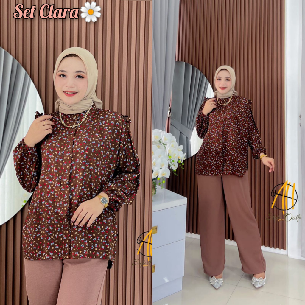 Clara Set by AH Style Outfit/celana cringkl/set Cringkel