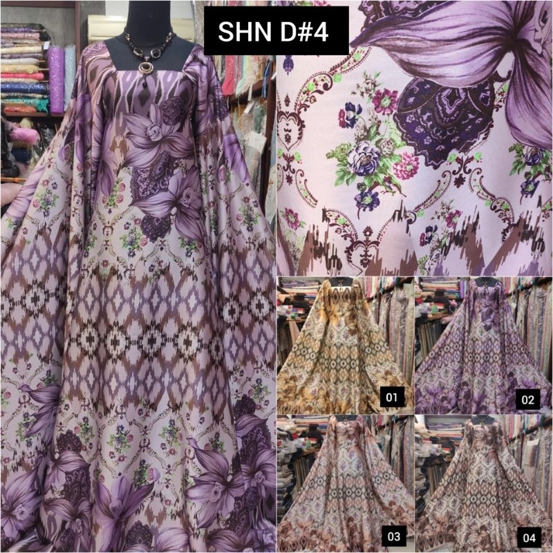 Kain Satin Armany Silky Bunga Abstrak SHN D#4 Varian