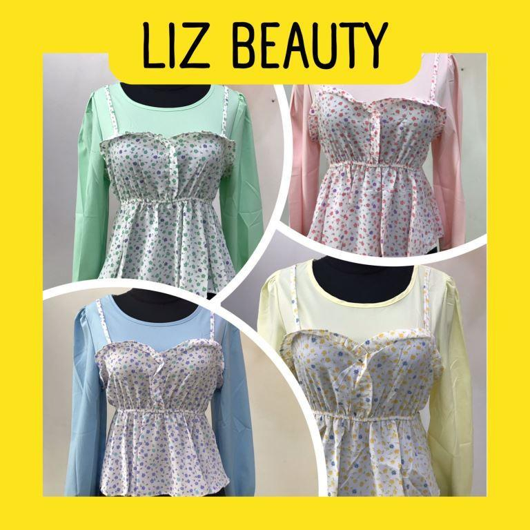 LIZ Blouse Atasan Wanita - Lengan Panjang Style Korea