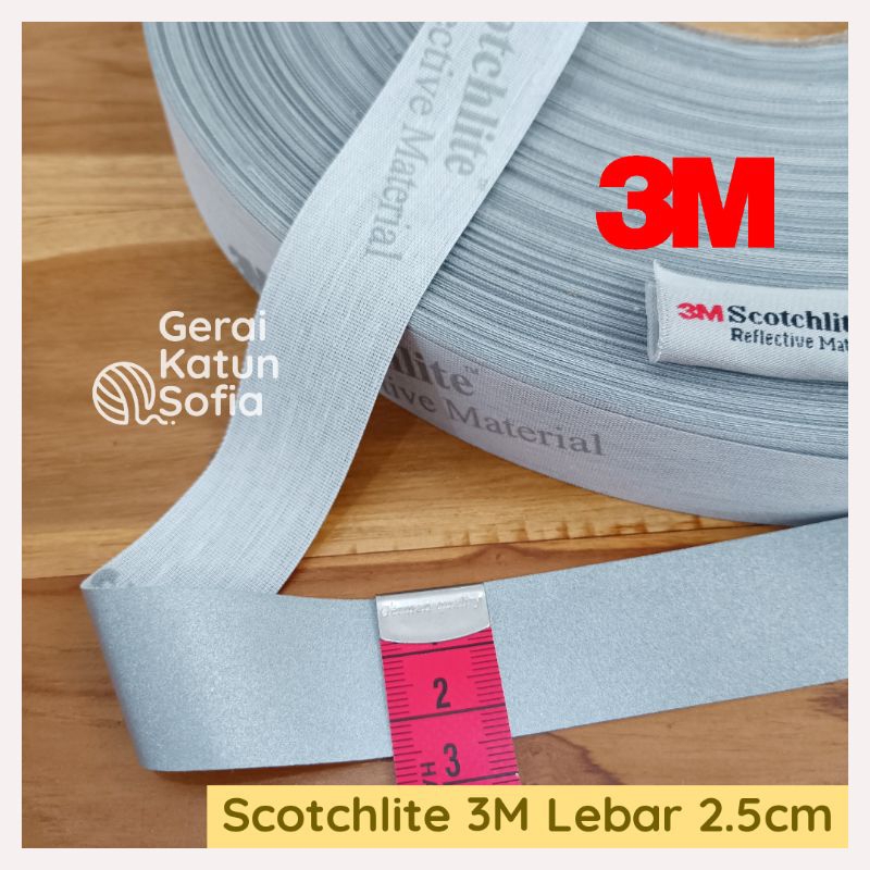 Pita Scotchlite Merk 3M TIPE 8906 Lebar 2.5 Cm | Skotlet 3M Scotlight Reflektif | HARGA PER METER