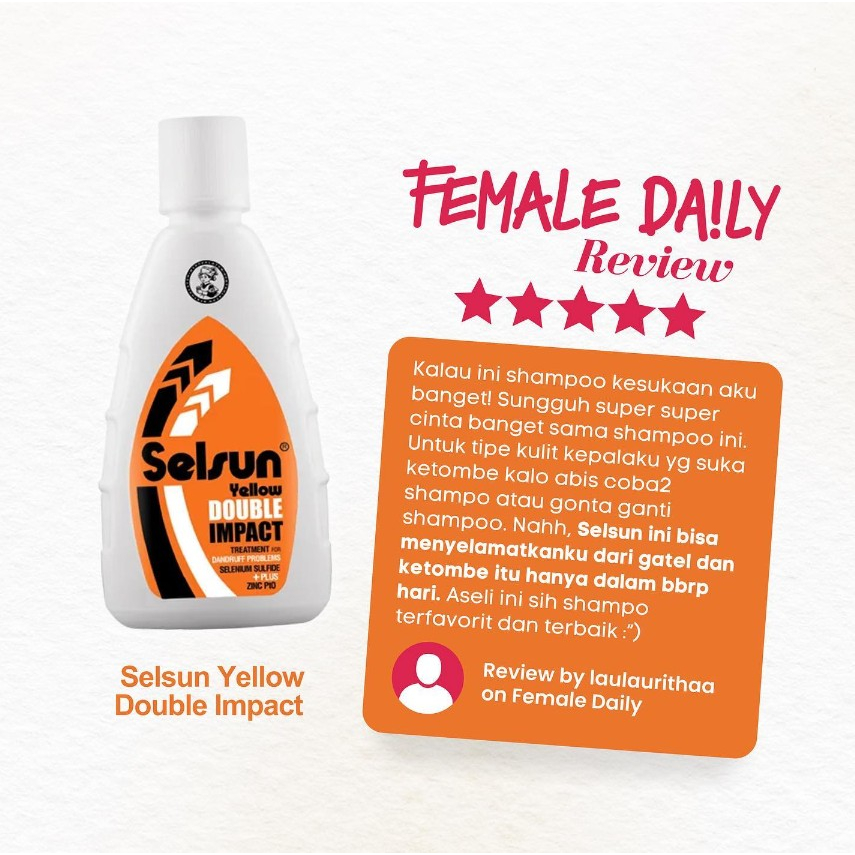 [BPOM] Selsun Yellow Double Impact Shampoo 50 ml / Selsun Shampo Anti Ketombe 50ml / Sampo / MY MOM