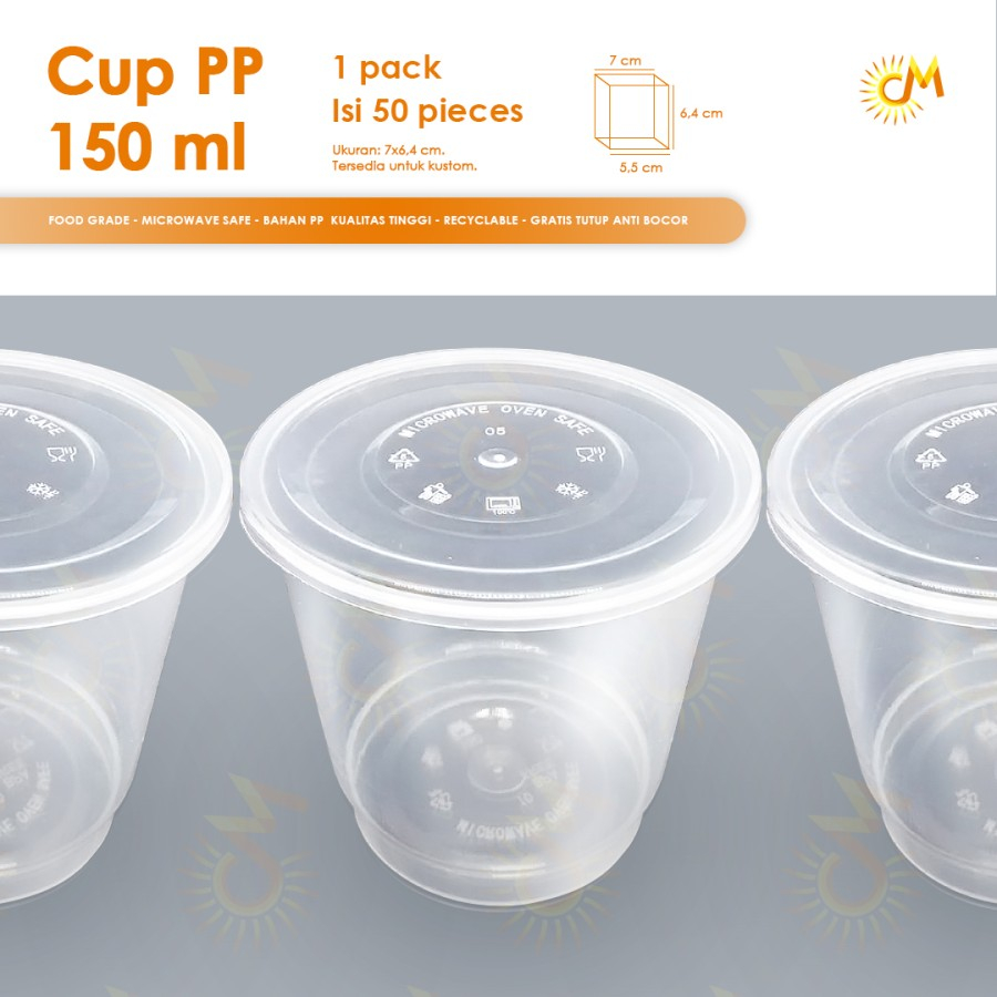 Cup 150 ml - Cup Saos - Cangkir Plastik - Cup 150 ml - Tempat Saos