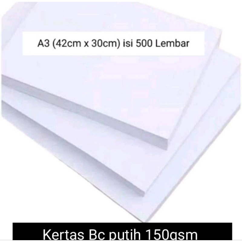 

Kertas Bc Putih 150gsm A3 isi 500 lembar