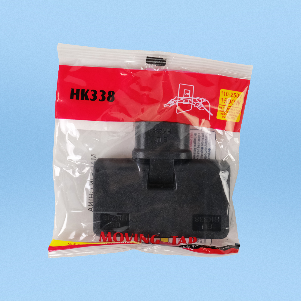 Steker 180 Derajat Rotate EU Plug One in Three - HK338 - Black