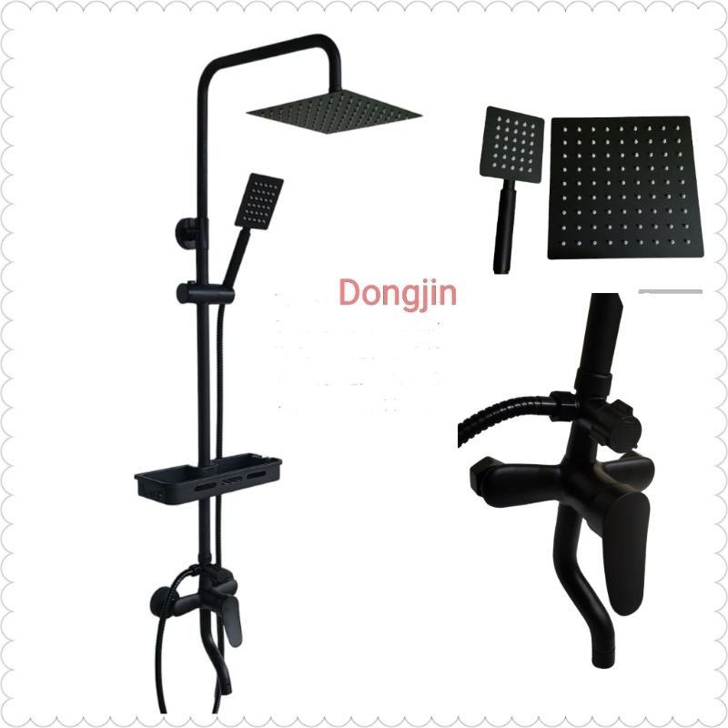 Shower Tiang Set Stainless/Shower column black Panas Dingin