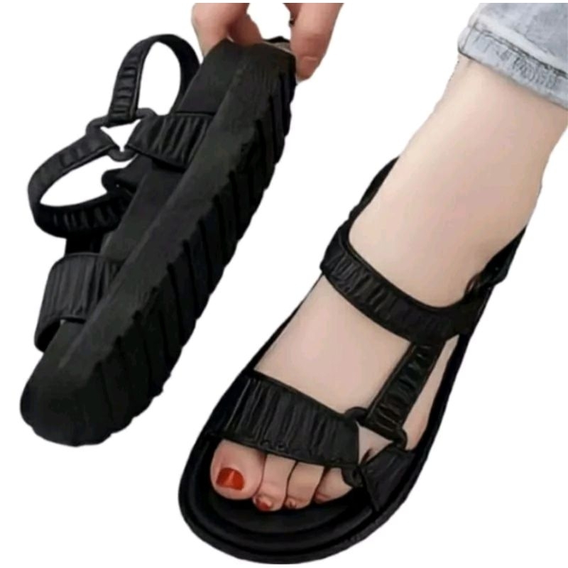 Sandal Gunung Hitam Cewek kekinian &amp; Elegan Uk 36-40