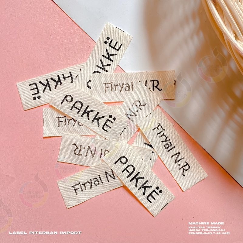 piterban import 200 pcs/cotton tebal import halus/label kaos/label baju/label