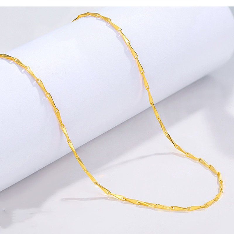 Kalung titanium pria wanita model padi gold