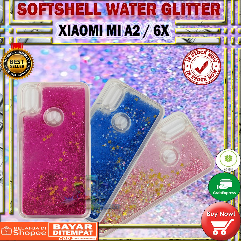 Silikon Oppo F3 A77 Xiaomi Mi A2 Mi 6X Lenovo K5 K5 PLUS A6020 Water Glitter Aquarium Casing KESING KASING SOFT CASE - Warna Random