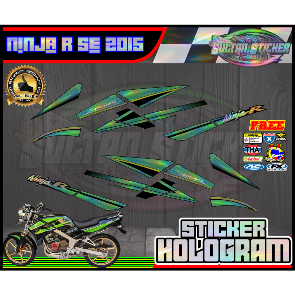 Streaping Stiker Variasi HOLOGRAM KAWASAKI NINJA R SE 2015