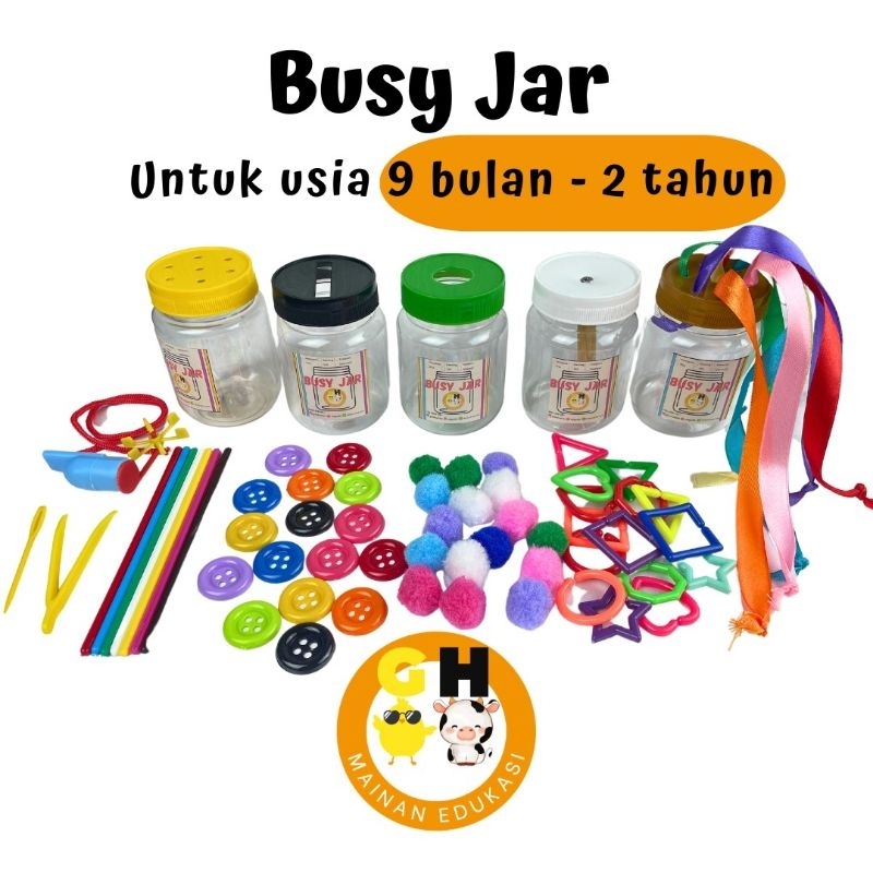 Mainan Edukasi Busy Jar Montessori EKONOMIS Bizzi Jar Motorik Sensori Play by GHEduPlay