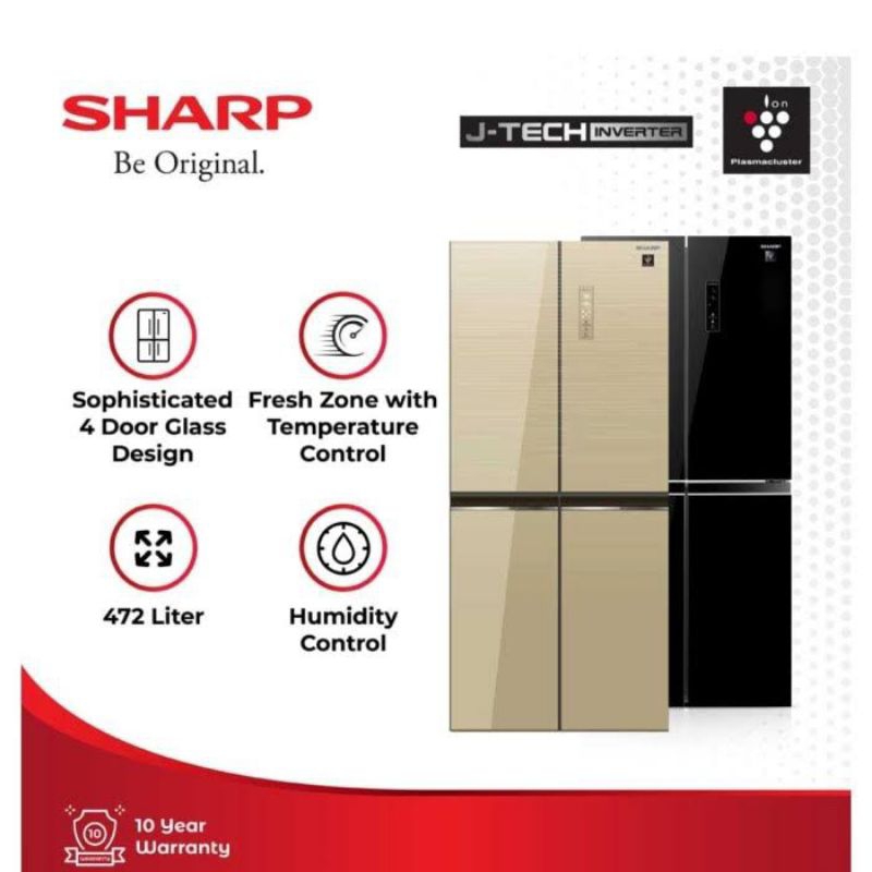 SHARP KULKAS MULTIDOOR 4PINTU PLASMACLUSTER INVERTER SJ-IF51PG-CG