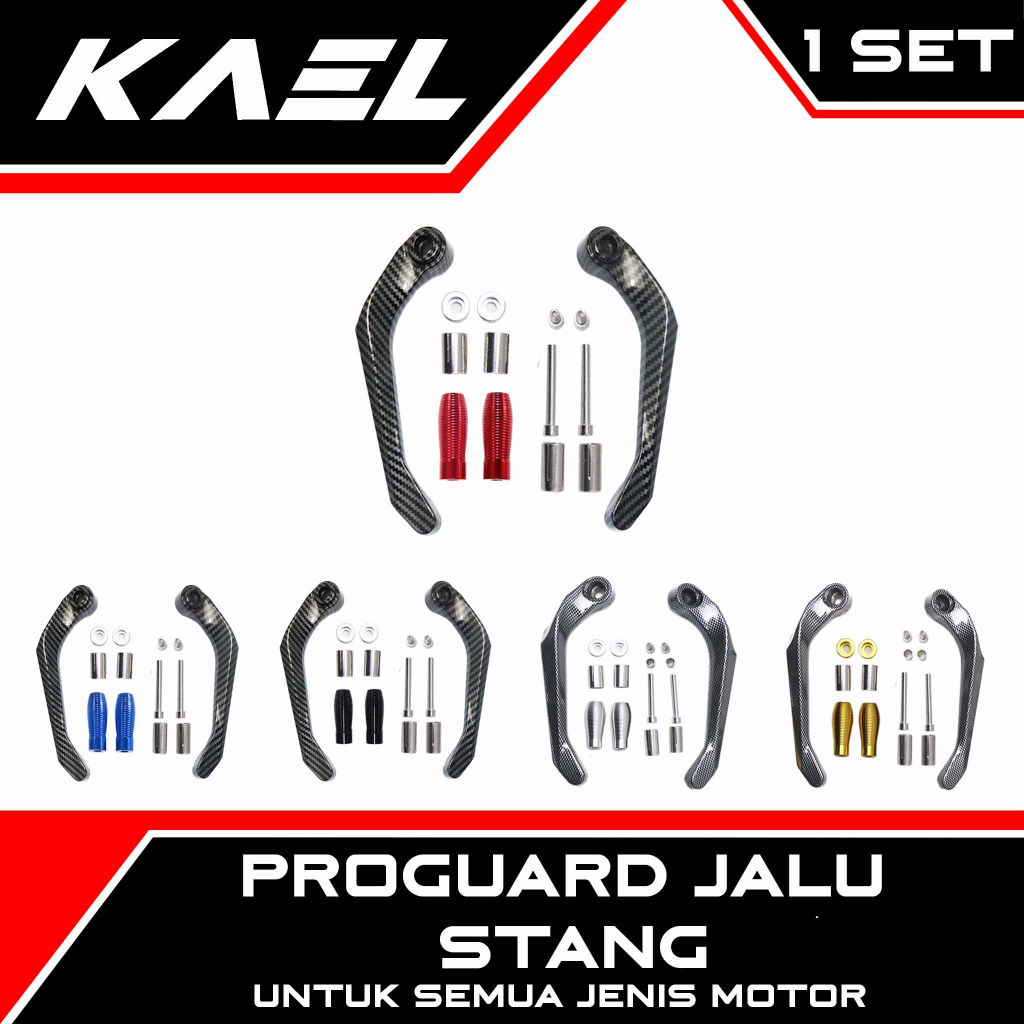 Proguard Jalu Stang Universal Handguard Pro Hand Guard Setang Karbon Carbon Hitam Emas Silver Biru Merah Two Tone