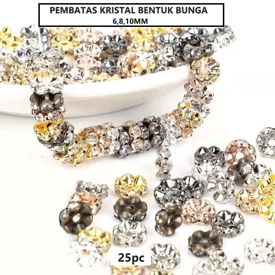 Pembatas Kristal Gelang/Kalung Bahan Besi Bentuk Bunga Harga/25-100pc