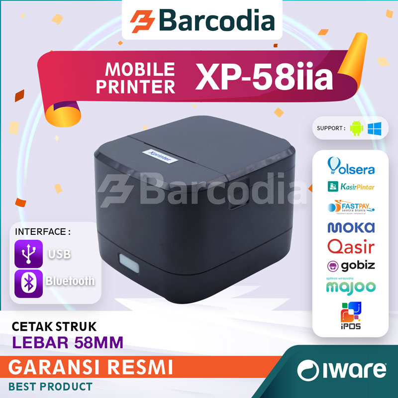 Printer Bluetooth Thermal 58mm XP-58IIA Printer Struk Kasir