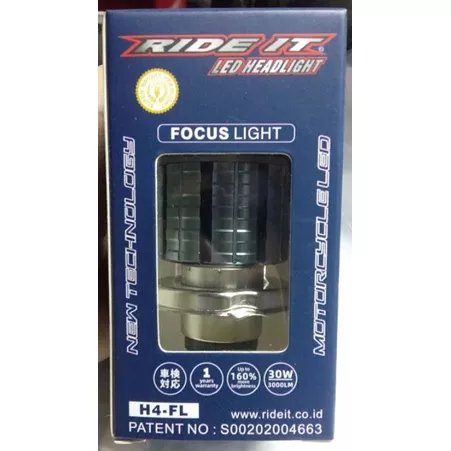 LAMPU H4 RIDE-IT LED HEADLIGHT//Bohlam Led H4 30 watt Laser Fokus