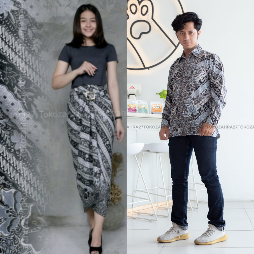 Couple Kemeja Batik Rok Lilit batik Lengan Panjang MOTIF DBY