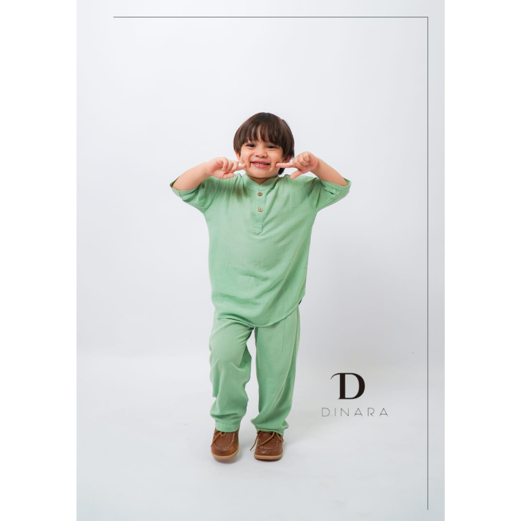 Dinara Umar Setelan Koko Anak Laki Laki Warna Tosca Size 1-5 Thn