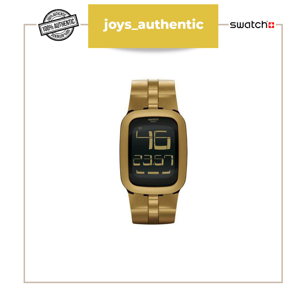 Jam Tangan Wanita Swatch SURC101 Emas Gold Bump Woman Watch Authentic Original