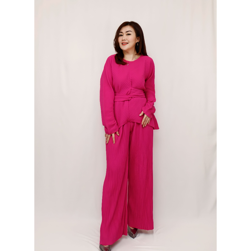 [LooksButiq] One Set Plisket Celana Kulot Premium/Setelan Casual