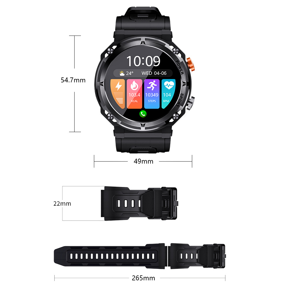 BOZLUN SmartWatch For Men With Bluetooth Calling And Waterproof Design For Outdoor Activities