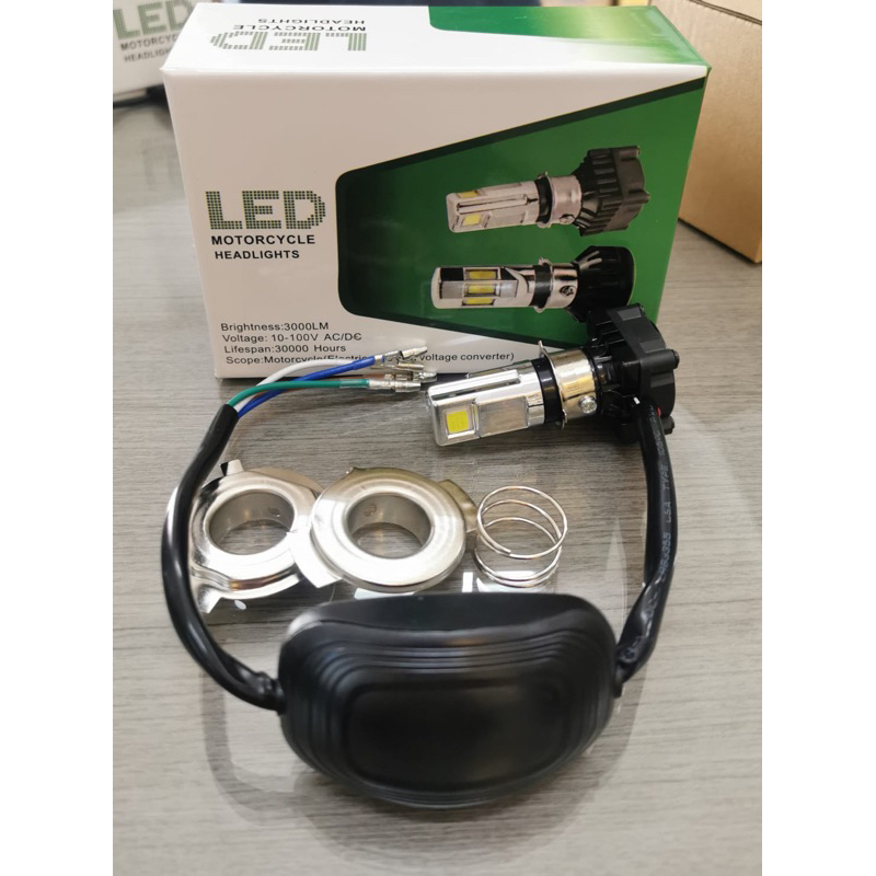 lampu HID GRC LED dengan KIPAS PENDINGIN 3 MATA SUPER TERANG AC DC