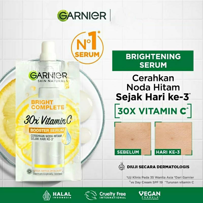 GARNIER BRIGHT COMPLETE VITAMIN C 30X BOOSTER SERUM 7.5ml