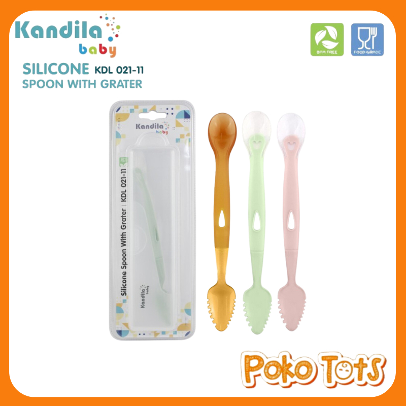 Kandila Baby Silicone Spoon With Grater KDL021-11 Sendok Makan Bayi WHS