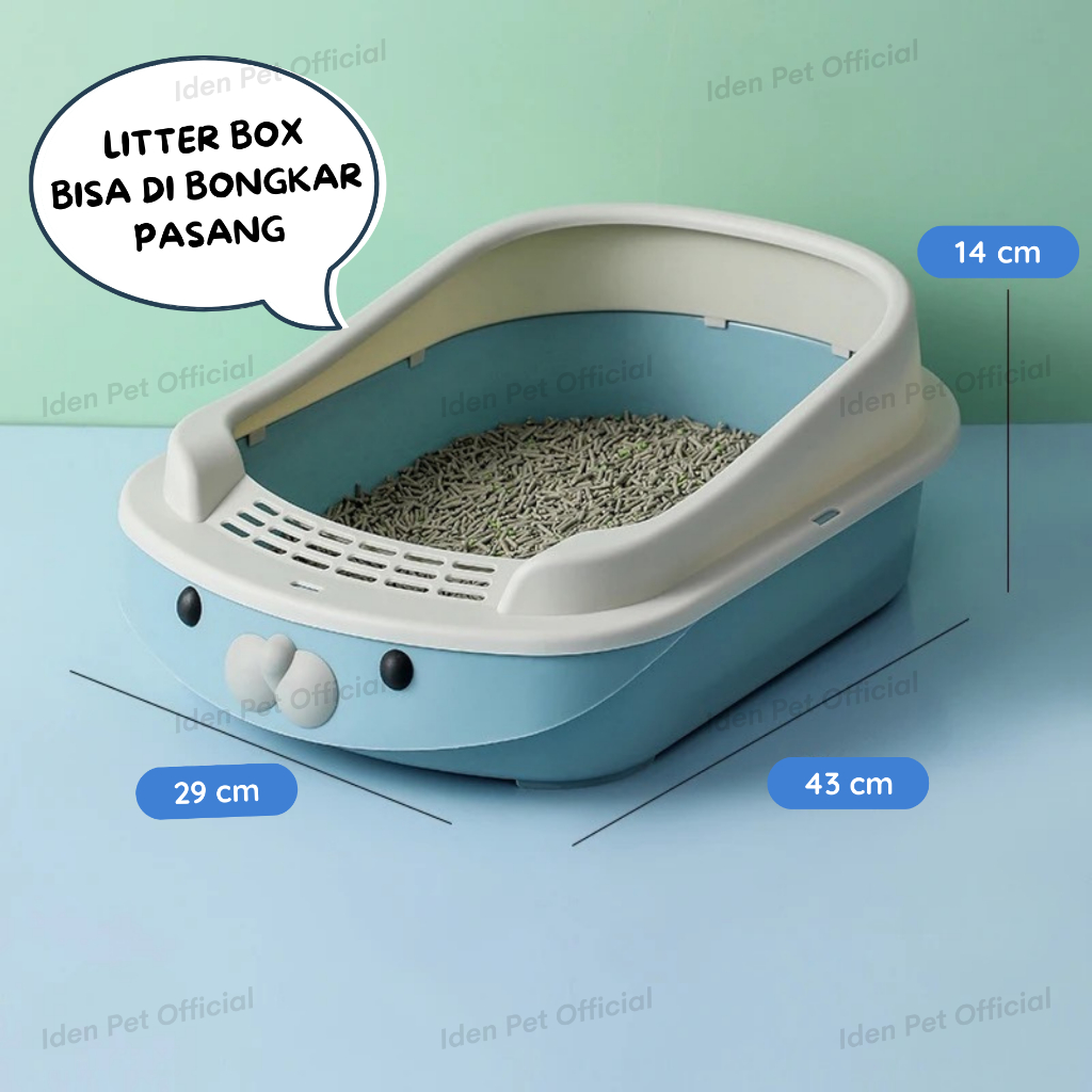 Litter Box Kucing Cat Toilet Tempat Bak Pasir Kucing Baskom Poop Pup + Sekop Shovel