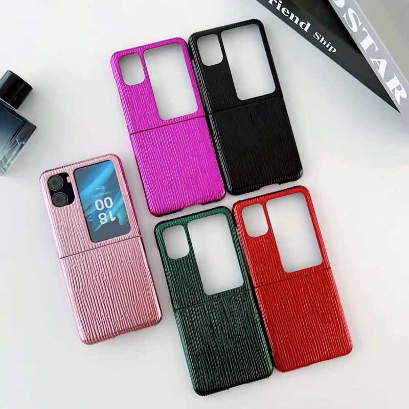 Morikacase Leather Phone Case Untuk OPPO Find N2 Flip 5G Pure Color Shockproof Cover FULL COVER