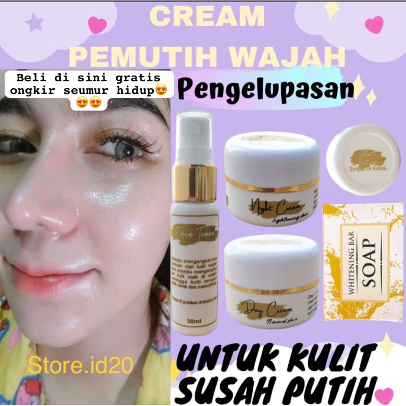 CREAM PEMUTIH WAJAH [PAKET PENGELUPASAN & PAKET NON PENGELUPASAN]CREAM PEMUTIH WAJAH/PEMUTIH WAJAH/S