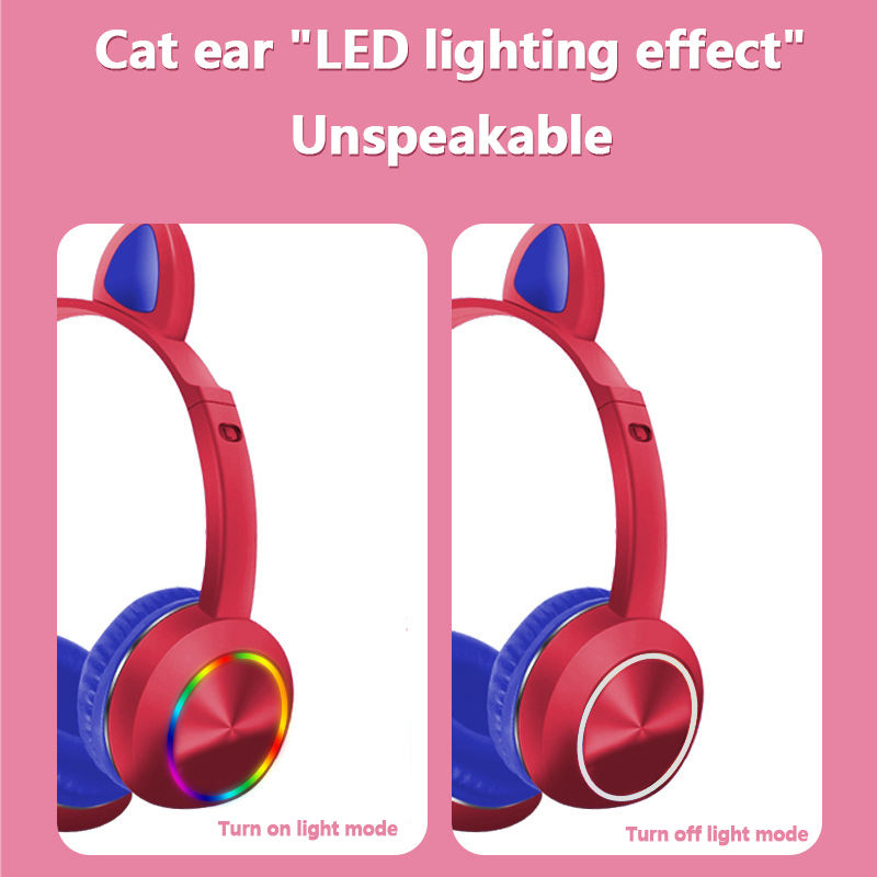 Headset Gaming Cat Ear Bluetooth RGB Stylish With Microphone AKZ - K23 - XOBOX