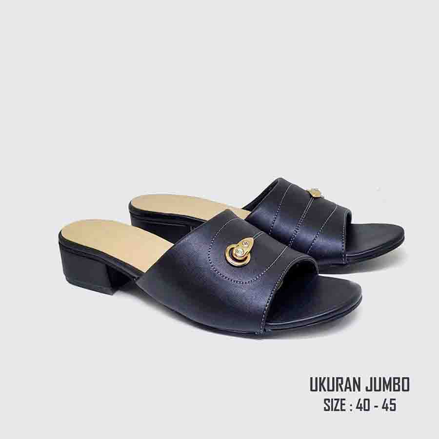 sandal wanita ukuran jumbo 41-45 / sandal pesta kondangan ibu ibu modis kekinian Hak tahu 3cm