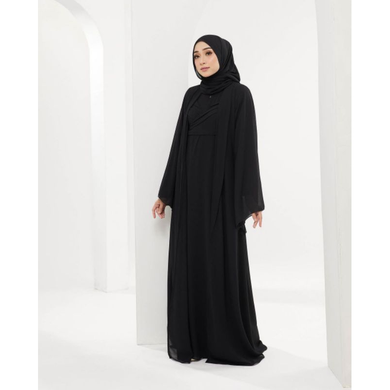 gamis outer set  matt ceruty size L XL XXL 3XL 4XL ld 100 upto 140