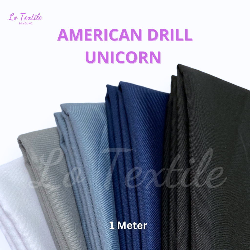 Kain American Drill Unicorn 1 Meter - Bahan Kain Celana Formal Kantor Seragam PDL Premium