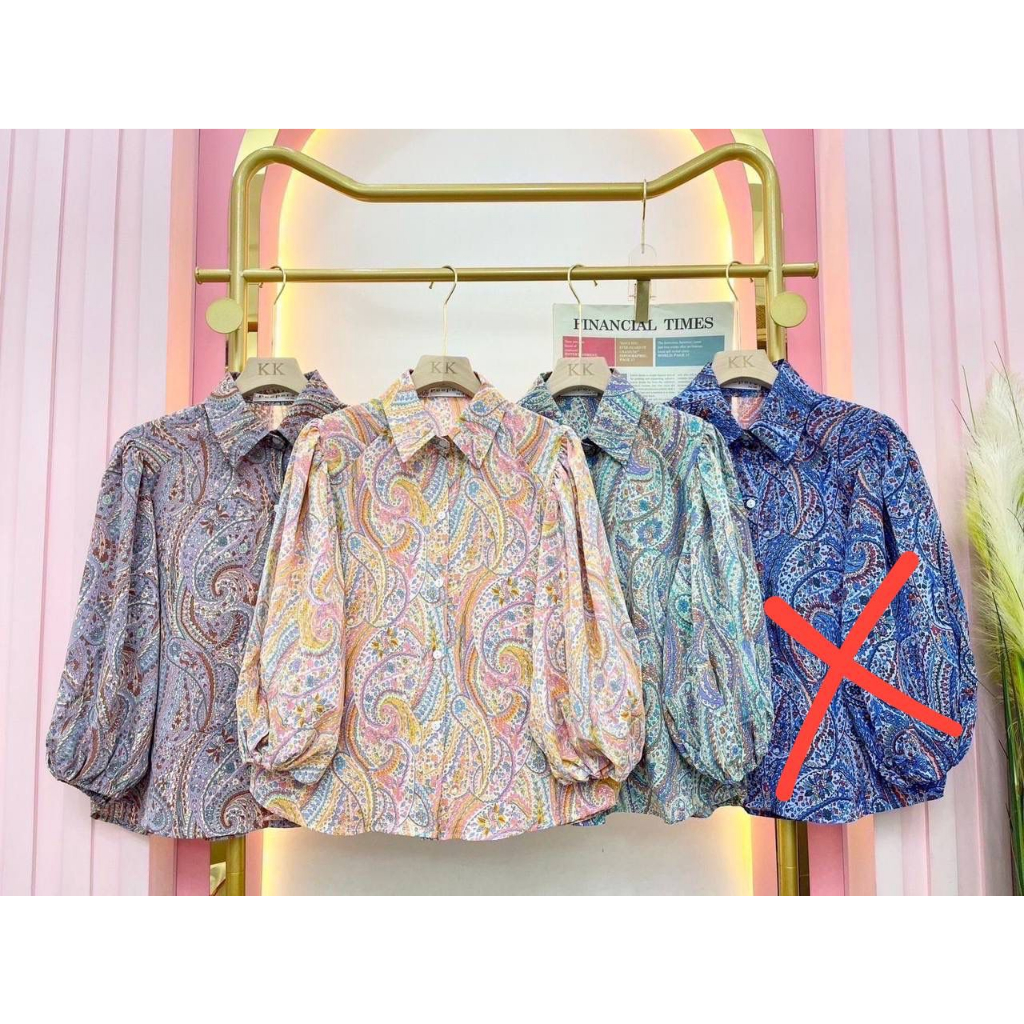 BLOUSE PEEPERS BALON PUFF TRIBAL BANGKOK PREMIUM WANITA ATASAN BLOUSE TRIBAL TANGAN BALON PUFF PREMI