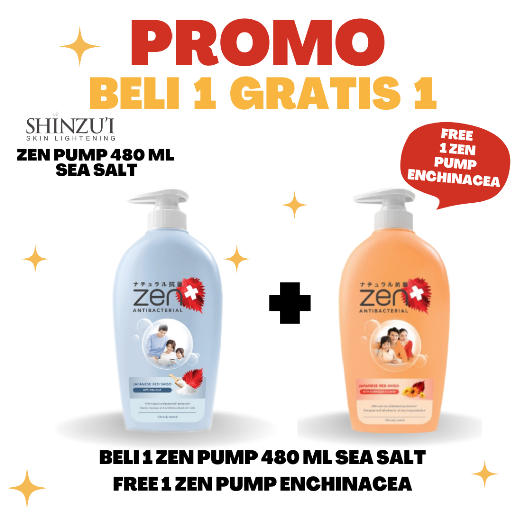 [ PUMP BELI 1 GRATIS 1] ZEN Body Wash Pump 480 ml | Garden Of Naeem Pump 480