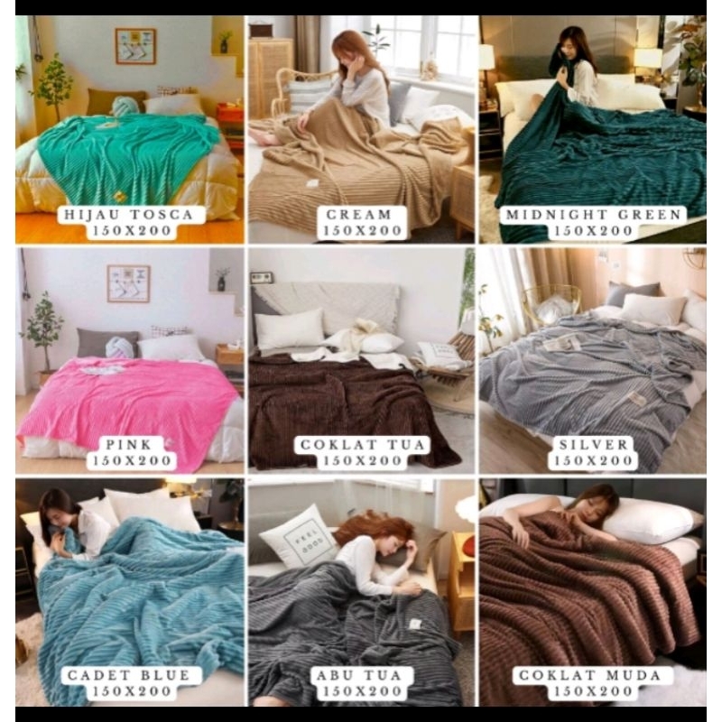 Selimut Polos Selimut Salur Polos UK. 150x200 Non Packing