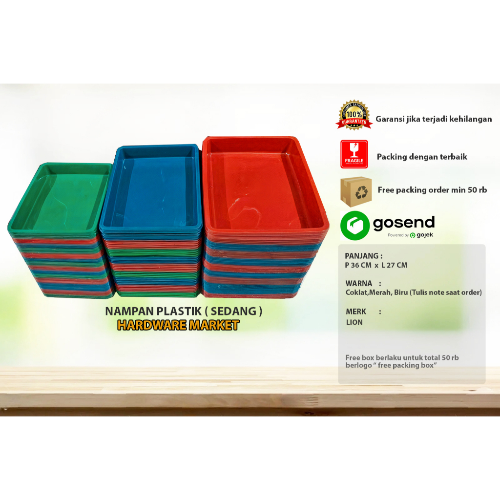 nampan plastik kotak murah