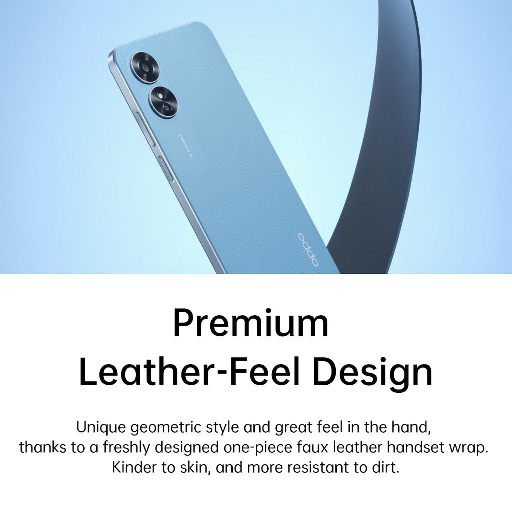 Oppo A17 6/128GB Smartphone New Series 50MP Ai Camera Premium Leather Design Garansi 1 Year