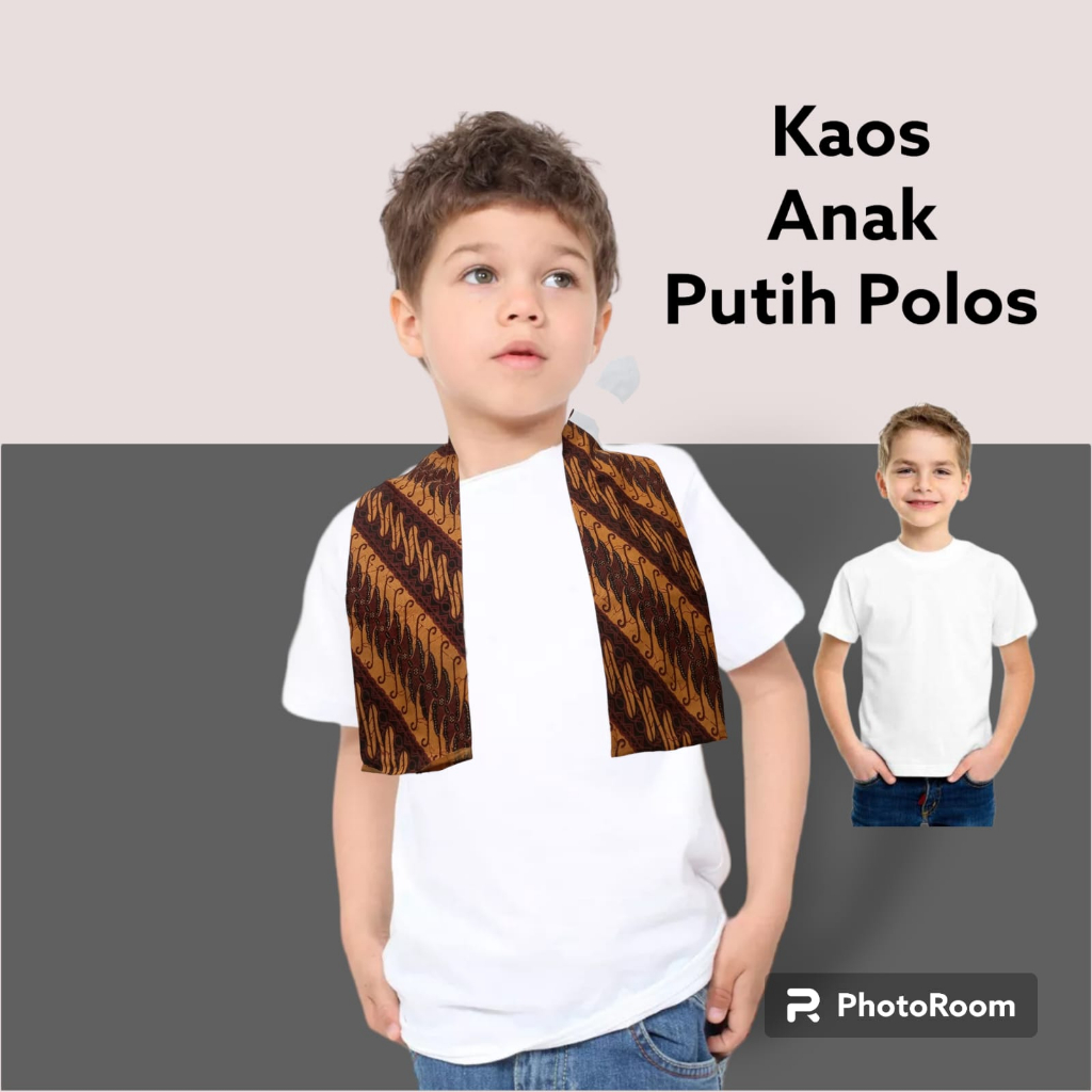 Kaos Putih Polos Anak Sampai dewasa