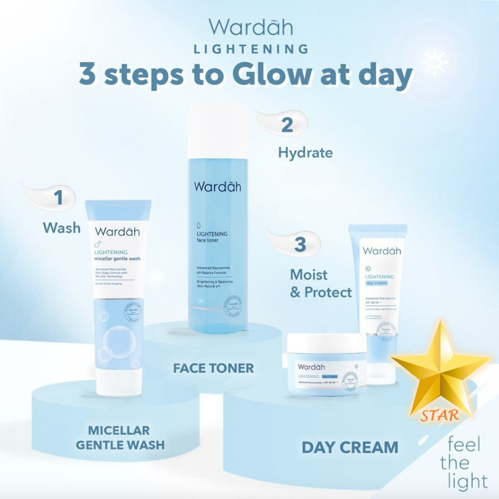 Wardah Lightening Series | Day | Night Cream | Serum | FaceWash | Toner | MilkCleanser | ClayMask | FaceMist