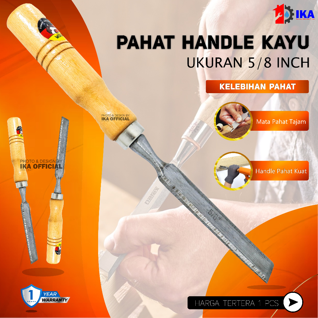 PAHAT GAGANG KAYU SERUT TATAH 5/8 INCH / BESI TAJAM ALAT KAYU MEMAHAT UKIR SERBAGUNA TAJAM KUAT