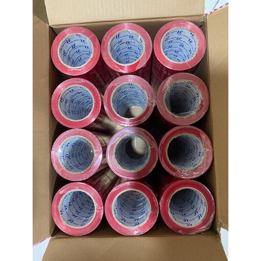 

1 Dus Lakban FRAGILE MERAH 48MM x 100 Meter x 72 Rolls Real Segel Jangan Dibanting PREMIUM